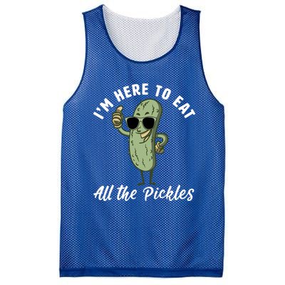 I'm Here To Eat All Of The Pickles Funny Pickle Lover Cool Gift Mesh Reversible Basketball Jersey Tank