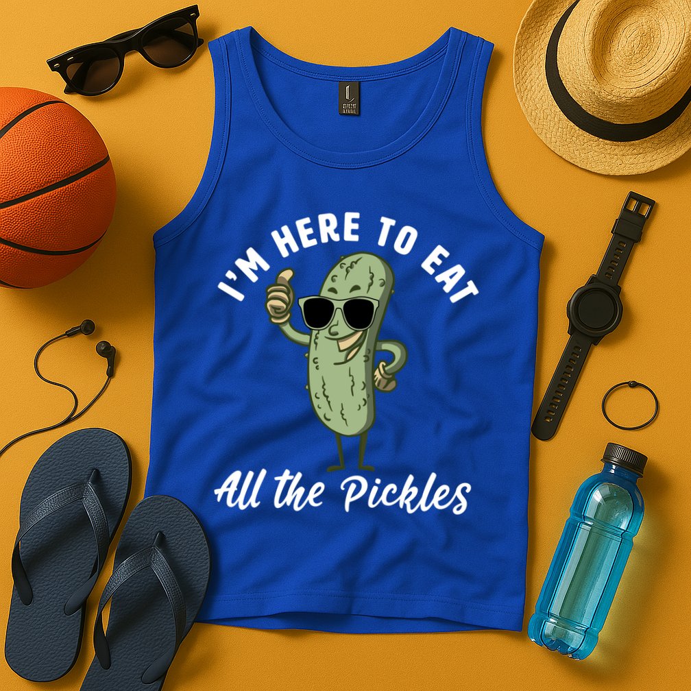 I'm Here To Eat All Of The Pickles Funny Pickle Lover Cool Gift Tank Top