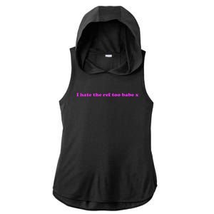 I Hate The Ref Too Babe Ladies PosiCharge Tri-Blend Wicking Draft Hoodie Tank