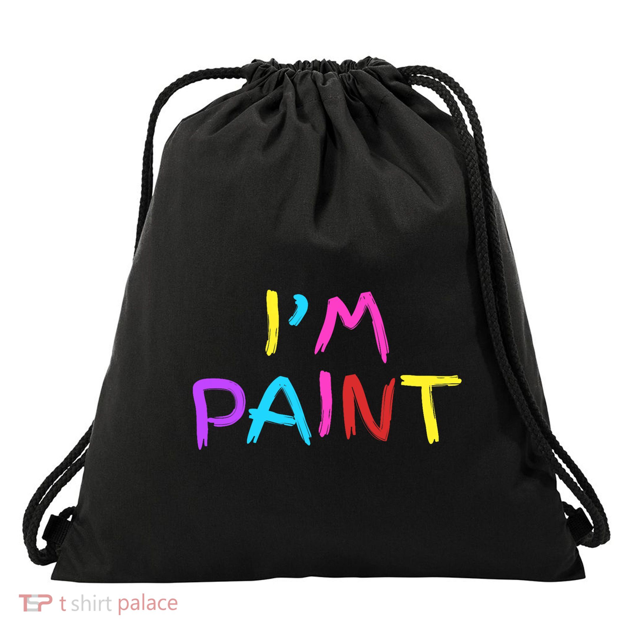 I Heart To Finger Paint IM Paint Drawstring Bag