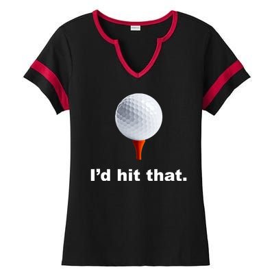 I'd Hit That Funny Golf Ladies Halftime Notch Neck Tee