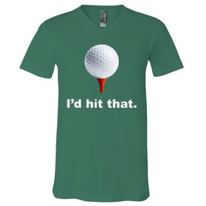 I'd Hit That Funny Golf V-Neck T-Shirt