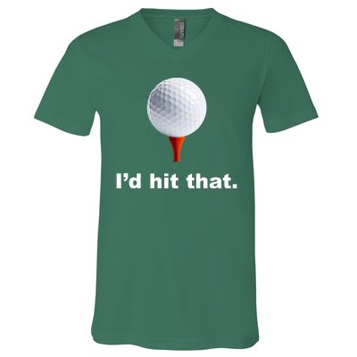 I'd Hit That Funny Golf V-Neck T-Shirt