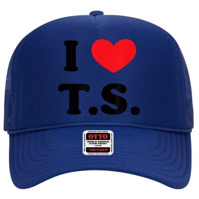 I Heart TS High Crown Mesh Back Trucker Hat