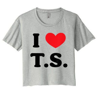 I Heart TS Women's Crop Top Tee