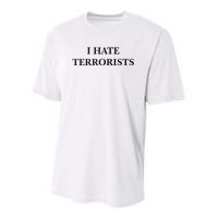 I Hate Terrorists Youth Performance Sprint T-Shirt