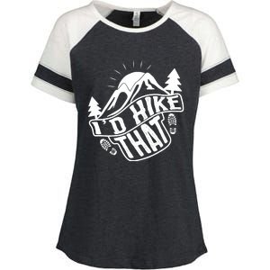 ID Hike That Funny Hiker Enza Ladies Jersey Colorblock Tee