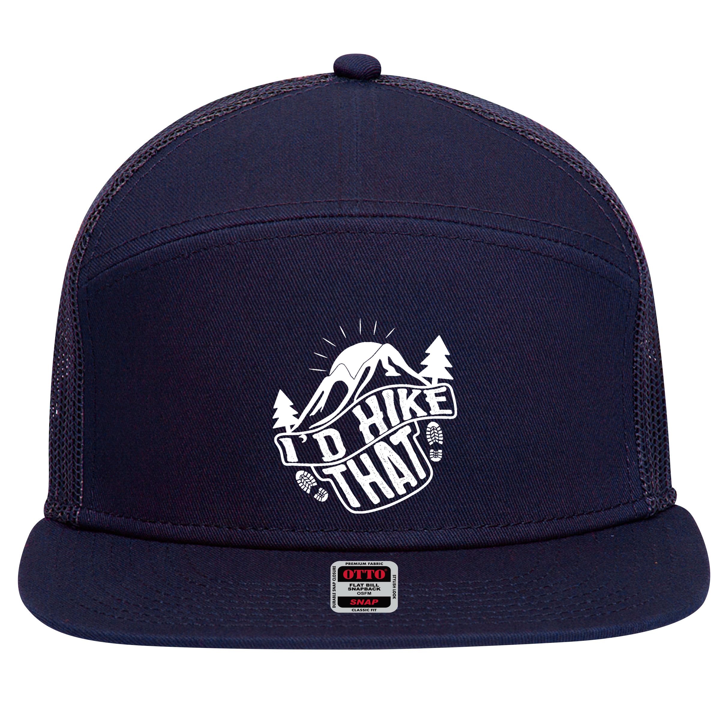 ID Hike That Funny Hiker 7 Panel Mesh Trucker Snapback Hat