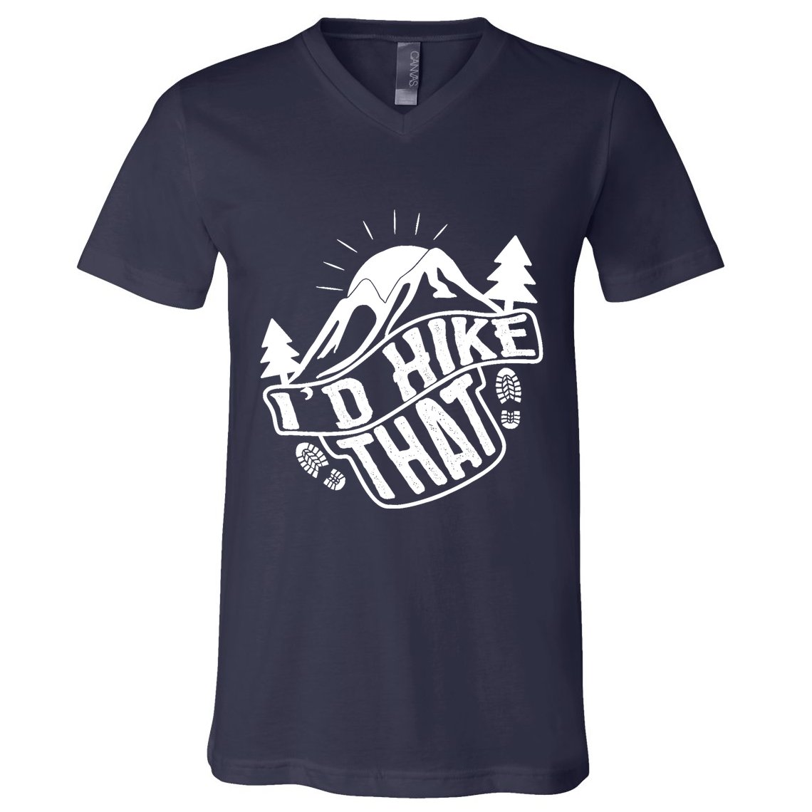 ID Hike That Funny Hiker V-Neck T-Shirt