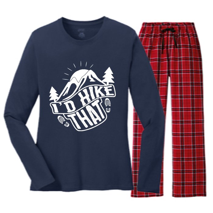 ID Hike That Funny Hiker Women's Long Sleeve Flannel Pajama Set 