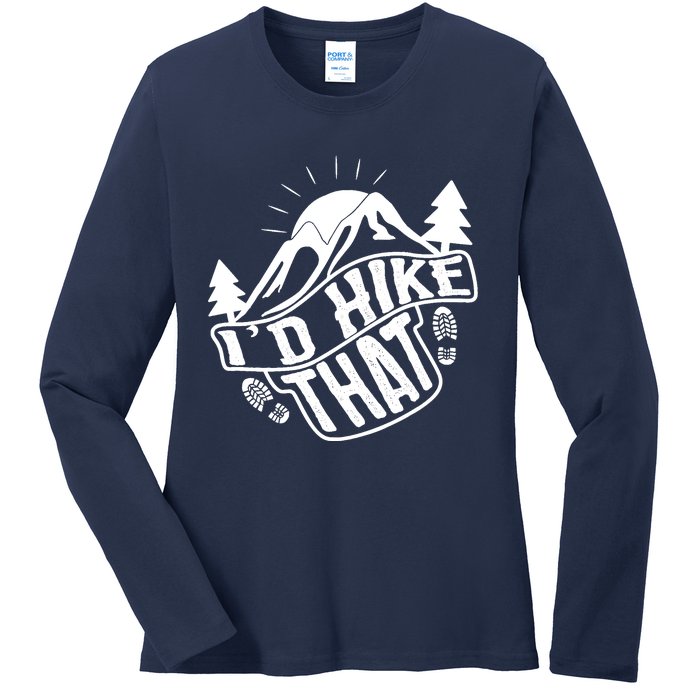 ID Hike That Funny Hiker Ladies Long Sleeve Shirt