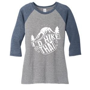 ID Hike That Funny Hiker Women's Tri-Blend 3/4-Sleeve Raglan Shirt