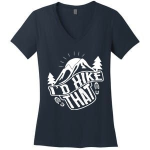 ID Hike That Funny Hiker Women's V-Neck T-Shirt