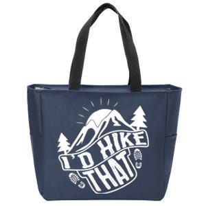 ID Hike That Funny Hiker Zip Tote Bag