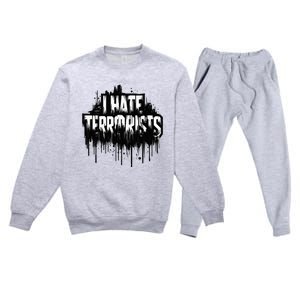 I Hate Terrorists Premium Crewneck Sweatsuit Set