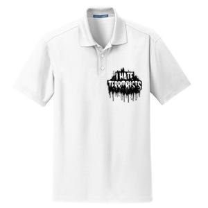 I Hate Terrorists Dry Zone Grid Polo