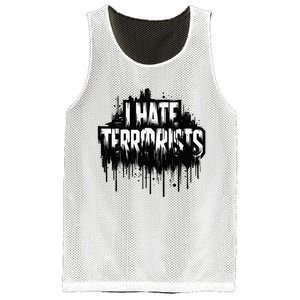 I Hate Terrorists Mesh Reversible Basketball Jersey Tank