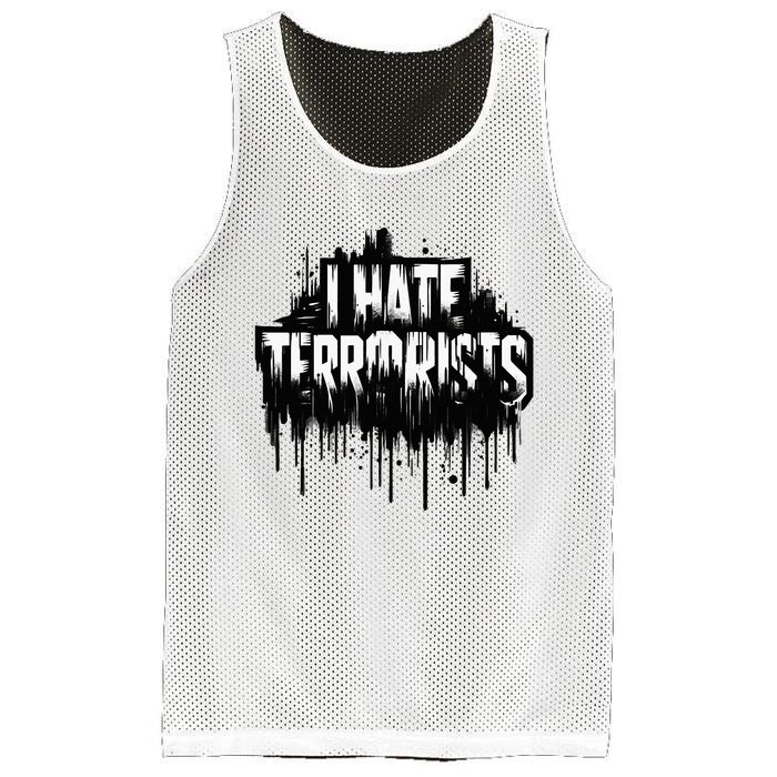 I Hate Terrorists Mesh Reversible Basketball Jersey Tank