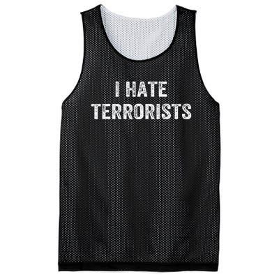 I Hate Terrorists Mesh Reversible Basketball Jersey Tank