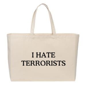 I Hate Terrorists Cotton Canvas Jumbo Tote