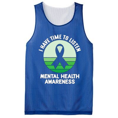 I Have Time To Listen Tal Health Awareness Meaningful Gift Mesh Reversible Basketball Jersey Tank