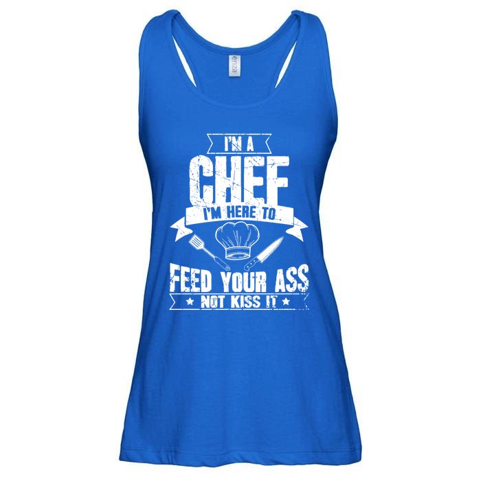 Im Here To Feed Your Ass Not It Funny Chef Gift Ladies Essential Flowy Tank