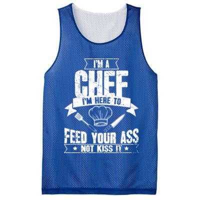 Im Here To Feed Your Ass Not It Funny Chef Gift Mesh Reversible Basketball Jersey Tank