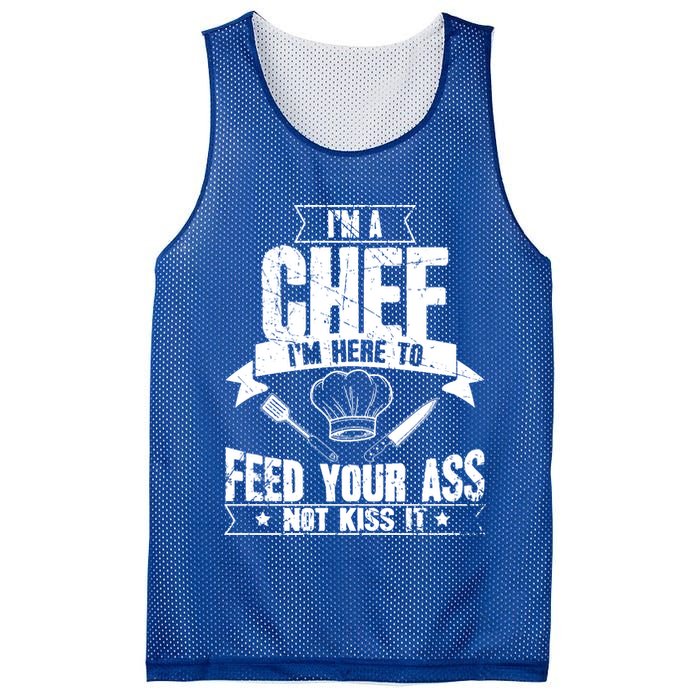 Im Here To Feed Your Ass Not It Funny Chef Gift Mesh Reversible Basketball Jersey Tank