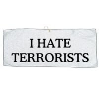 I Hate Terrorists Large Microfiber Waffle Golf Towel