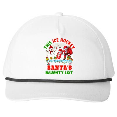 Ice Hockey Team Is On The SantaS Naughty List Funny Player Gift Snapback Five-Panel Rope Hat