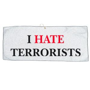 I Hate Terrorists Large Microfiber Waffle Golf Towel