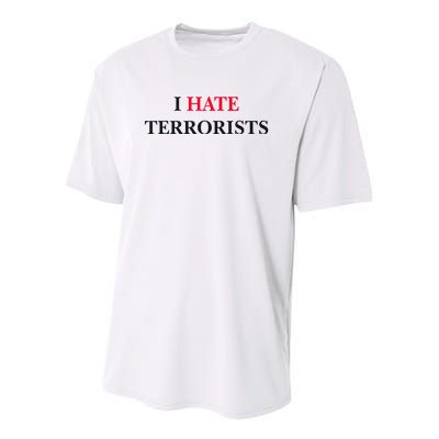 I Hate Terrorists Youth Performance Sprint T-Shirt