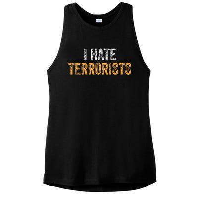 I Hate Terrorists Ladies PosiCharge Tri-Blend Wicking Tank