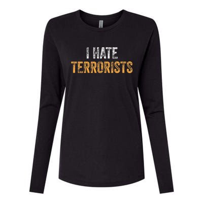 I Hate Terrorists Womens Cotton Relaxed Long Sleeve T-Shirt