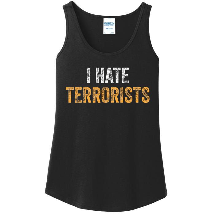 I Hate Terrorists Ladies Essential Tank