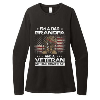 I have two titles Veteran and Grandpa Funny Proud US Army Womens CVC Long Sleeve Shirt