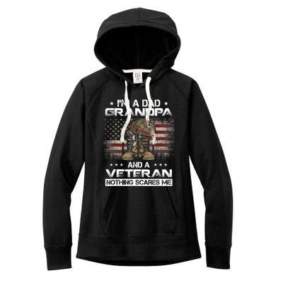 I have two titles Veteran and Grandpa Funny Proud US Army Women's Fleece Hoodie