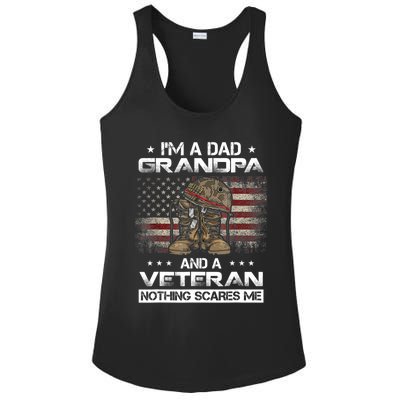 I have two titles Veteran and Grandpa Funny Proud US Army Ladies PosiCharge Competitor Racerback Tank