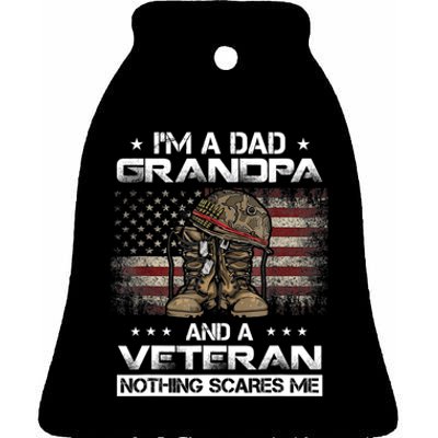 I have two titles Veteran and Grandpa Funny Proud US Army Ceramic Bell Ornament