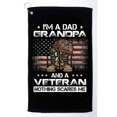 I have two titles Veteran and Grandpa Funny Proud US Army Platinum Collection Golf Towel