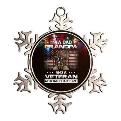 I have two titles Veteran and Grandpa Funny Proud US Army Metallic Star Ornament