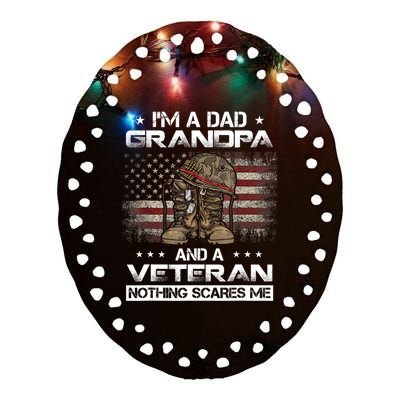 I have two titles Veteran and Grandpa Funny Proud US Army Ceramic Oval Ornament