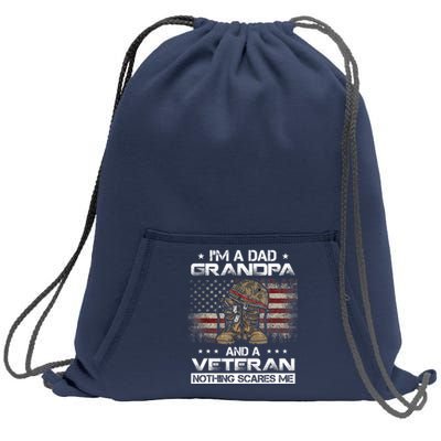 I have two titles Veteran and Grandpa Funny Proud US Army Sweatshirt Cinch Pack Bag