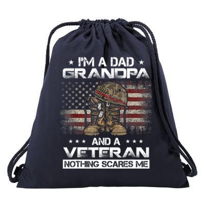 I have two titles Veteran and Grandpa Funny Proud US Army Drawstring Bag