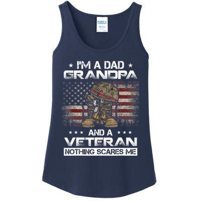 I have two titles Veteran and Grandpa Funny Proud US Army Ladies Essential Tank