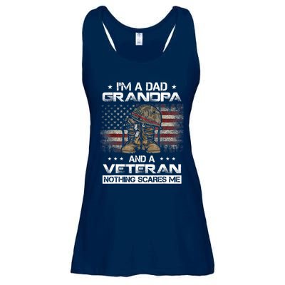 I have two titles Veteran and Grandpa Funny Proud US Army Ladies Essential Flowy Tank