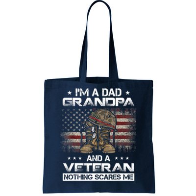 I have two titles Veteran and Grandpa Funny Proud US Army Tote Bag