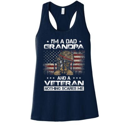 I have two titles Veteran and Grandpa Funny Proud US Army Women's Racerback Tank