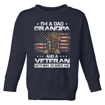 I have two titles Veteran and Grandpa Funny Proud US Army Toddler Sweatshirt