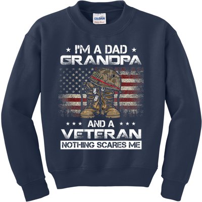 I have two titles Veteran and Grandpa Funny Proud US Army Kids Sweatshirt